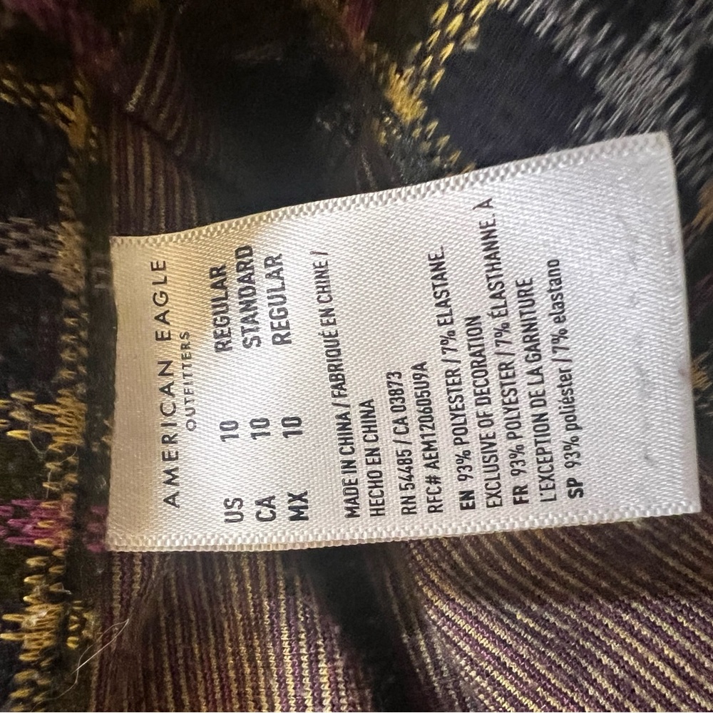 American Eagle Outfitters Purple and Gold Plaid Pants - Picture 4 of 4